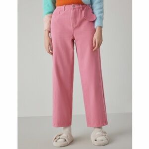 Cider Pink Denim Middle Waist Wide Leg Jeans XS/2